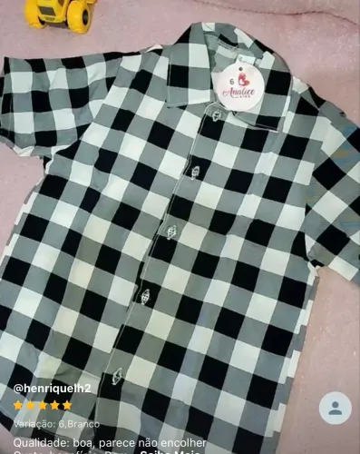 camisa xadrez infantil