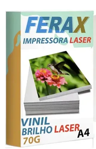 48 Adesivos Vinil Branco Brilho Para Impressora Laser A4 Ferax