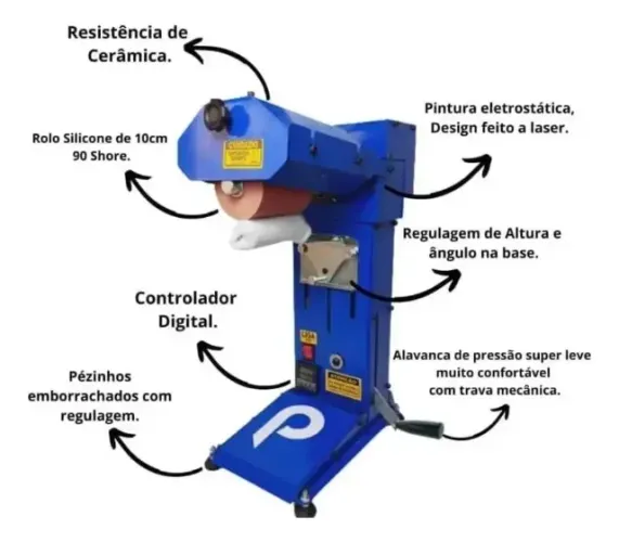Rotstamp Impact Giro 360° - Máquina Nacional - Azul 110v