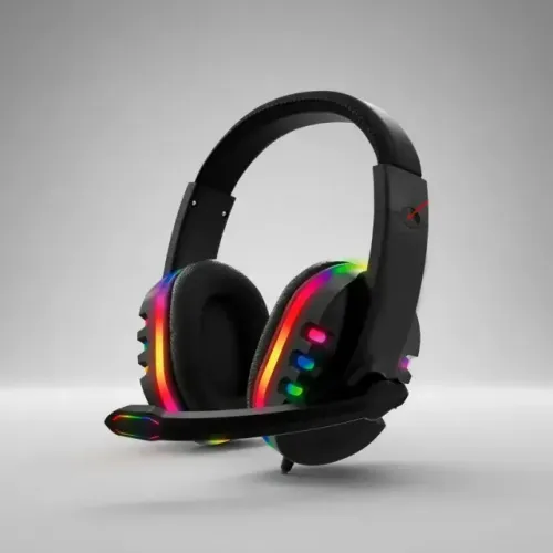 Headset Gamer com Fio USB Lehmox Hyper G.T com Microfone e Led RGB