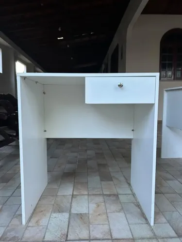 MESA ESCRIVANINHA COM GAVETA BRANCA EM MDF