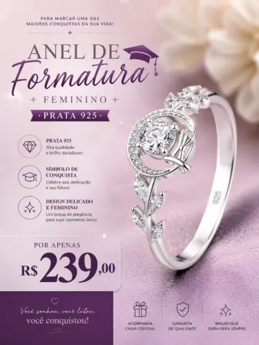 Faço anéis de formatura de prata 925