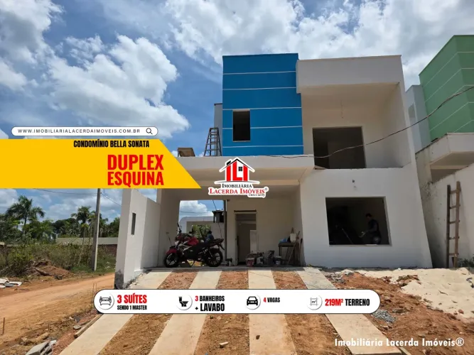 Condomínio Bella Sonata - Casa Duplex 3 Suítes Sendo 1 Master com Closet e Escritório