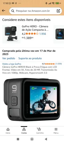 Câmera de ação gopro9 hero black