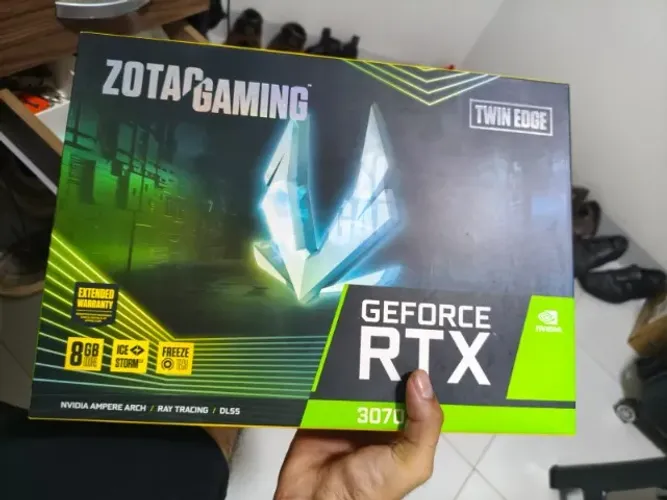RTX 3070 Zotac Twin Edge Dual Fan 8GB GDDR6 - Caixa, Nota e Garantia