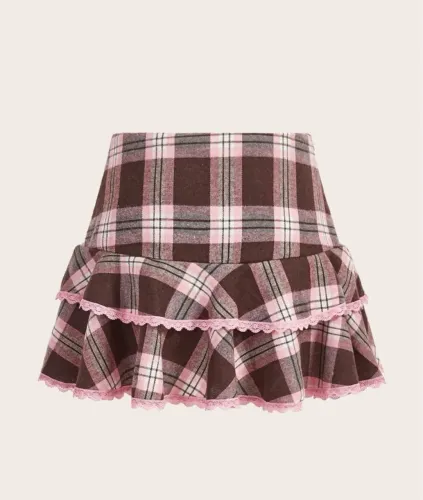 Vendo saia quadriculada SHEIN rosa coquette alt