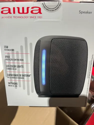 Caixa de som aiwa Mini Speaker AWS SP 03B- Bateria