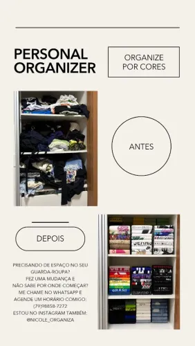 Organizo suas roupas (guarda-roupa, cômodas)