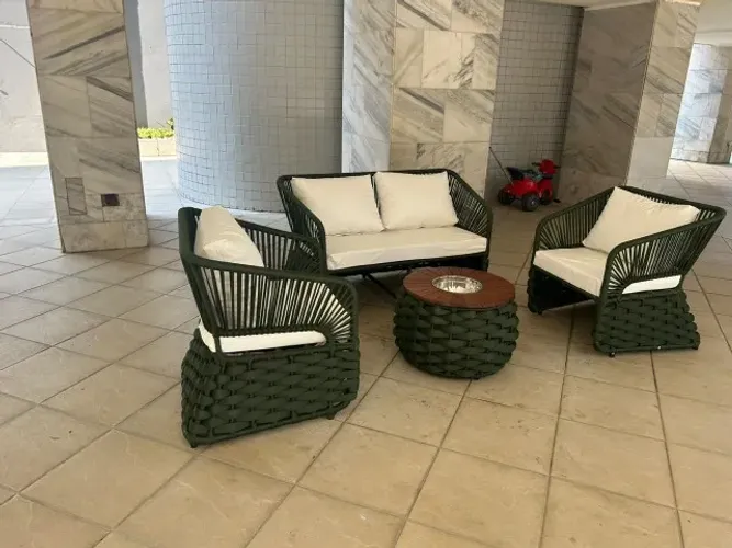 Sofá Grécia em Tricô Náutico Promoção Imperdível