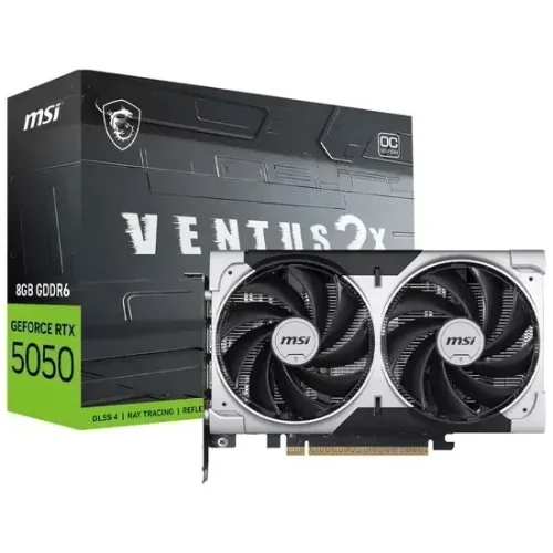 Placa de Vídeo MSI GeForce RTX5050 Ventus 2X OC 8GB GDDR6 PCI-Express - Lacrada na caixa!