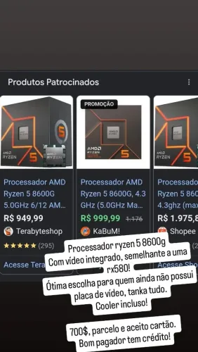 Processador ryzen 5 8600g