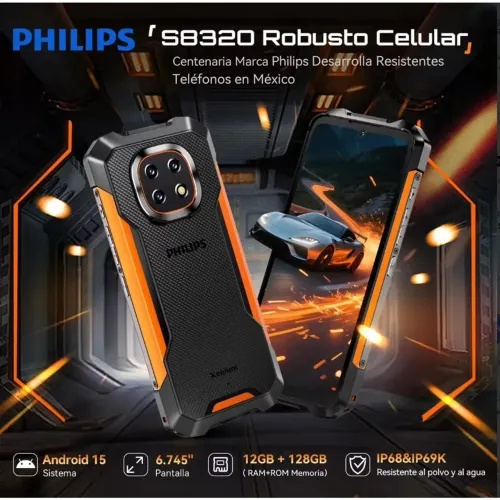 Celular Philips S8320 Xenium 12/128 NFC Prova d'água bateria 10200mah Tela HD+ 90hz