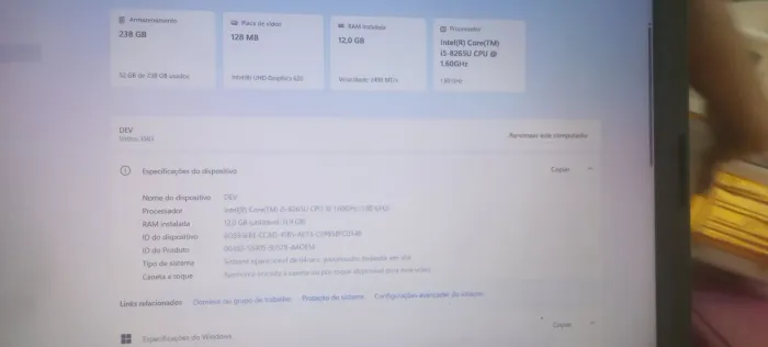 Notebook Dell Vostro 3583 Intel Core i5 8ªG | 12GB RAM | SSD 240GB