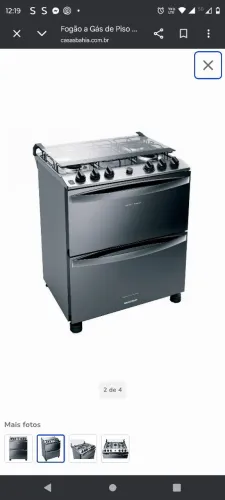 Fogão Brastemp 5 bocas duplo forno cor inox