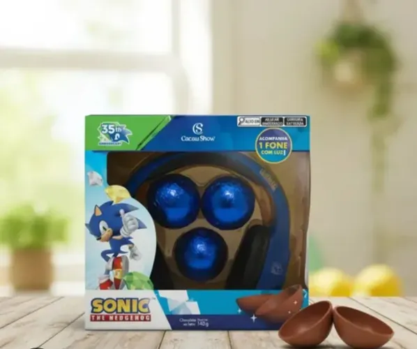 Ovo cacau show Sonic 140 g original com fone