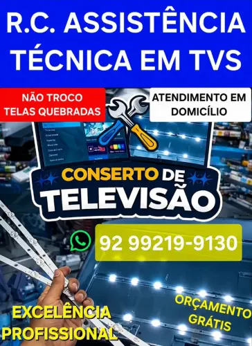 ASSISTÊNCIA TÉCNICA TVS LG, SAMSUNG, AOC, TCL, ENTRE OUTRAS MARCAS