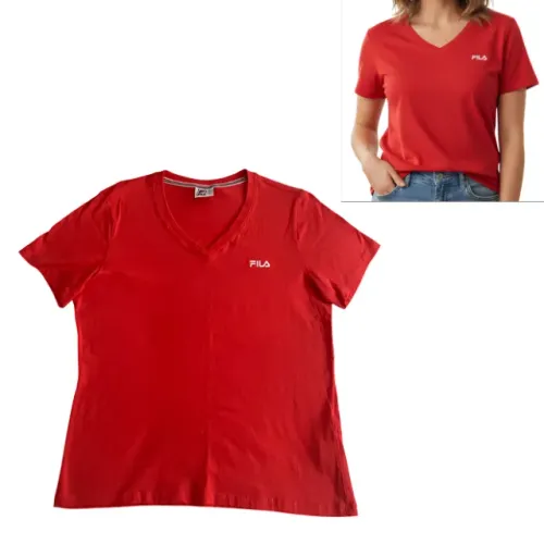 Camiseta Fila Algodão Feminina Original Tamanho G Vermelha