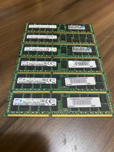 Kit 6 pentes de Memória RAM Samsung 8GB DDR3 2Rx4 PC3-12800R 1600MHz (Para Servidor)