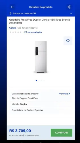 Vendo geladeira Frost Free Duplex Consul