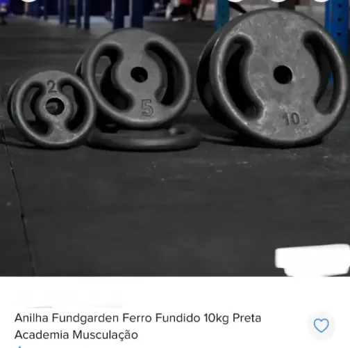 Peso Anilha Fundgarden Ferro Fundido 10kg Preta Academia Musculação