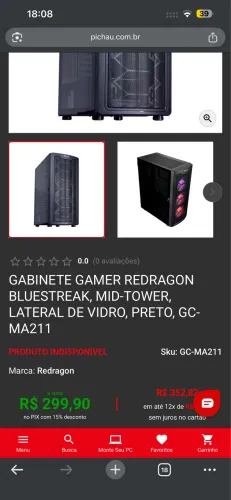 Gabinete Redragon Bluestreak
