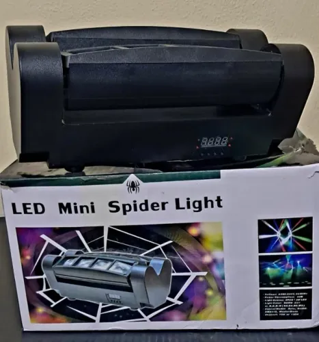 Moving Mini Spider Beam 8 Leds 5w Rgbw Dmx Profissional
