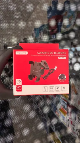 Suporte de Celular Para Moto com Carregador USB - Metal Ultra Resistente
