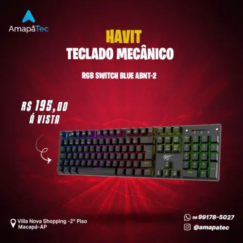 Teclado Mecânico Gamer Havit com Iluminação