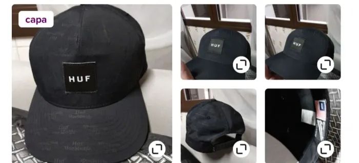 Boné Huf preto nylon