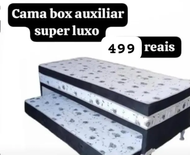 Cama  box solteiro com auxiliar , bicama,cama box e colchão 