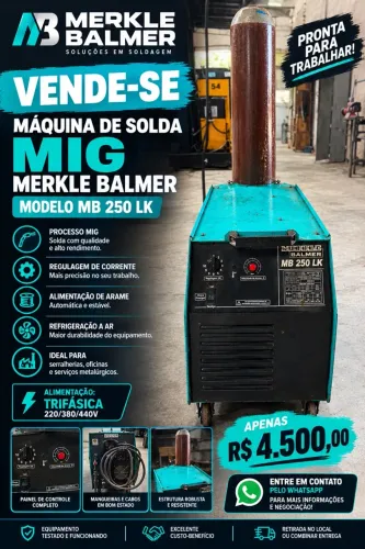 Vendo máquina MIG MB 250 LK com cilindro