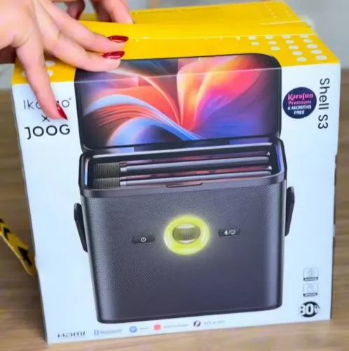 Karaokê Ikarao JOOG Shell S3 80W + 2 Microfones - NOVO LACRADO