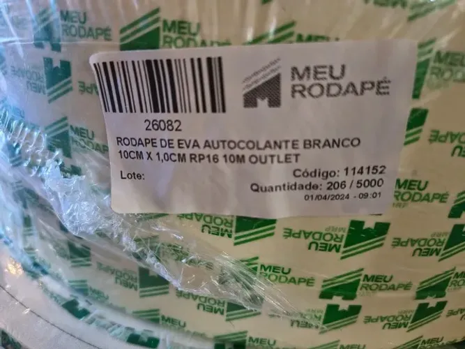 rodapé autocolante EVA branco 30mts