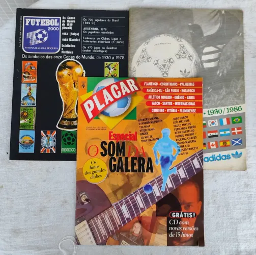 Lote: 3 revistas de futebol