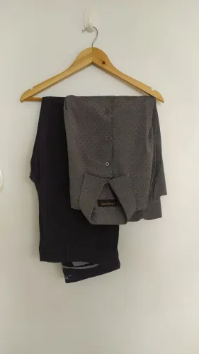 Calça smart casual Tng Tam 40 e camisa masculina Cia do terno slim Tam 2 
