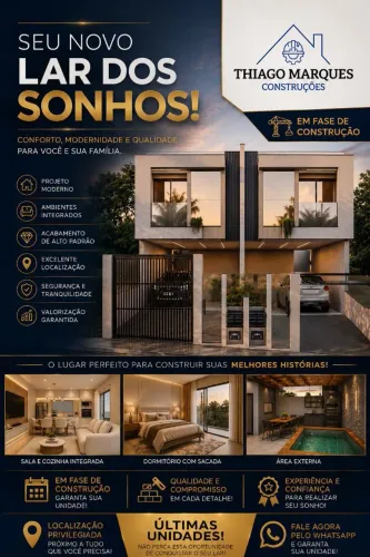 Sobrado geminado alto padrão.