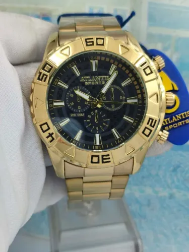 Relógio masculino atlantis original prova dágua luxo
