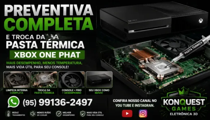 PREVENTIVA E TROCA DA PASTA TÉRMICA XBOX ONE PHAT