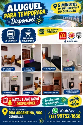 AP NA ENSEADA, COM VAGA DE GARAGEM E ÁREA DE CHURRASCO, 8 minutos da praia da enseada ?