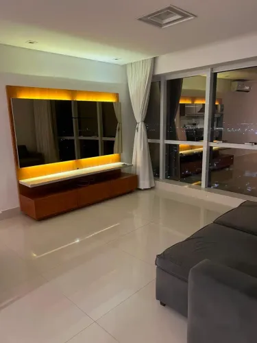 Painel de TV em Madeira com Rack e LED - 2,40 x 2,20 m - ALTO PADRÃO