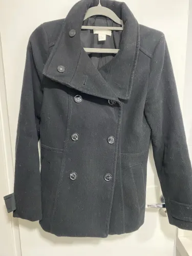 Sobretudo casaco feminino lã preto P