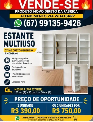 Restante multiuso em MDF branco Novo fabricação própria