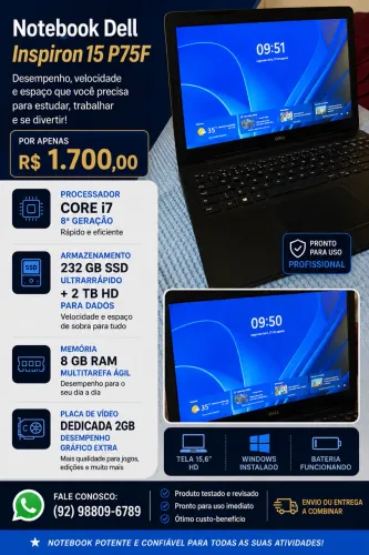 Notebook Inspiron 15 P75F