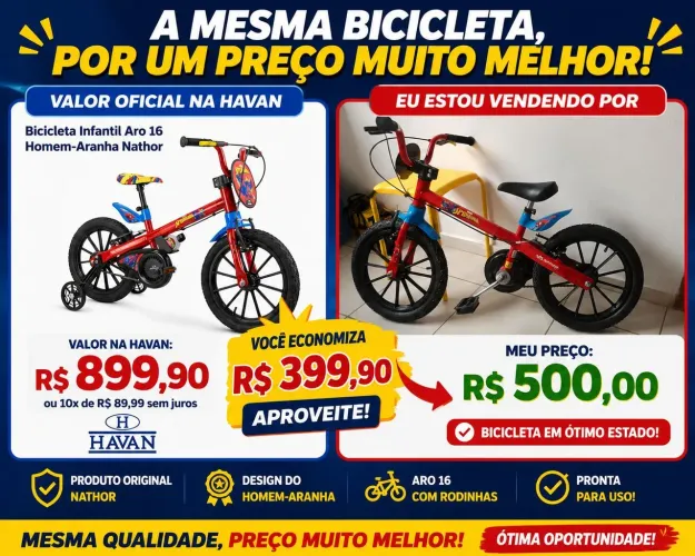 Bicicleta infantil até 8 anos, aro 16