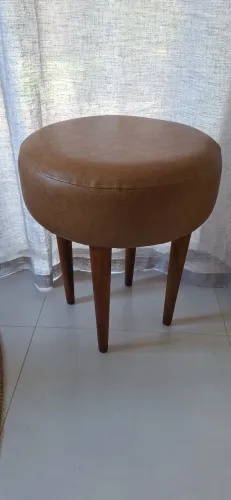 Banqueta caramelo, couro sintético
