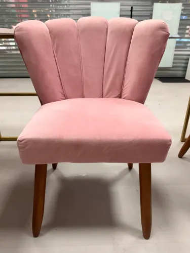 Poltrona Concha Veludo Rosa - Lote com 8 unidades