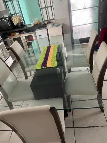 Jogo de mesa de vidro