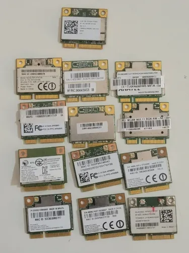 Lote Com 12 Placas de Rede Wi-Fi Mini PCI-Express Para Notebook - No Estado (Para Técnicos