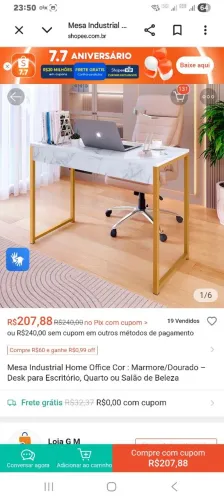 Aparador marmorizado com dourado atenas