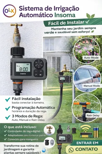 Sistema de Irrigação Automático Insoma - Fácil de Instalar